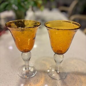 Corsica Home Amber Goblet Glasses Set